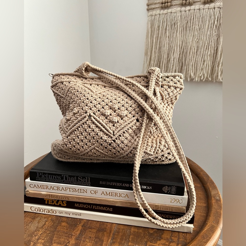 Cappelli Handcrafted Beige Crochet Bag Spring Summer Festival Season
